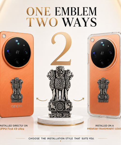 OPPO Find X9 Ultra 5G Compatible Satyamev Jayate 3D Metal Emblem Sticker