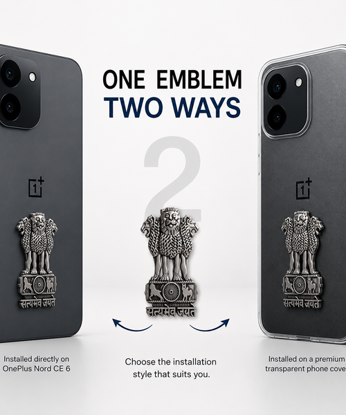 OnePlus Nord CE6 5G Compatible Satyamev Jayate 3D Metal Emblem Sticker