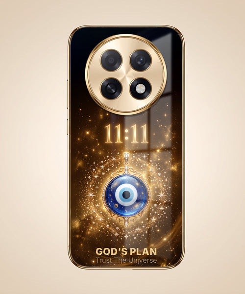 Oppo F31 Pro+ 5G God’s Plan Evil Eye Gold Electroplated Glass Phone Back Case