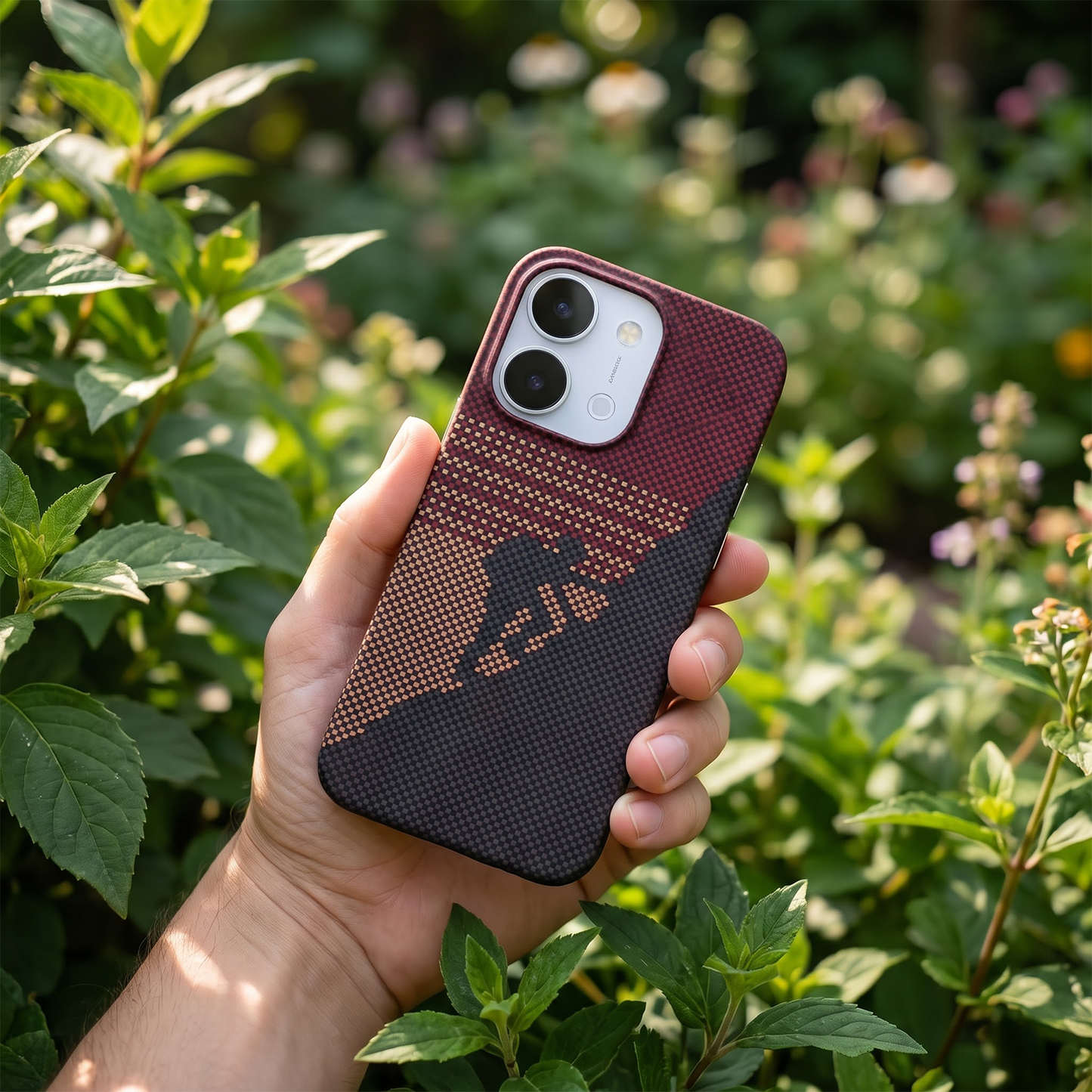 Vivo T5x 5G Premium Aramid Carbon Fiber Pixel Pattern Phone Case
