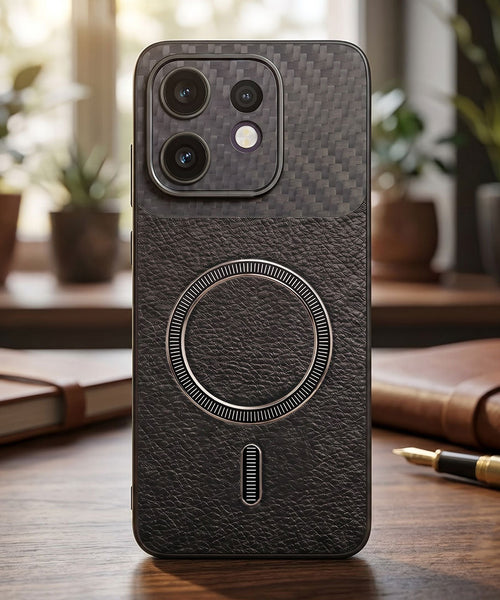 Oppo Reno 16 5G Carbon Fiber Leather Hybrid MagSafe Magnetic Case