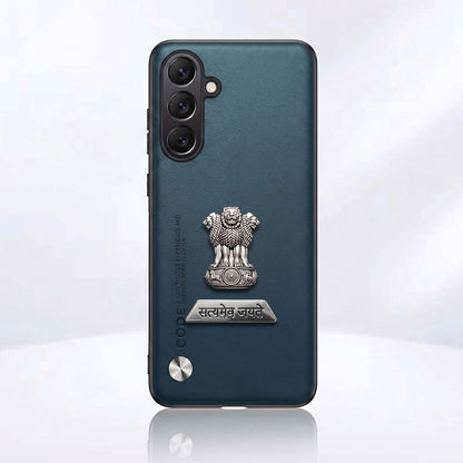 Samsung Galaxy A55 5G Satyamev Jayate 2-in-1 Emblem Vegan Leather Back Case