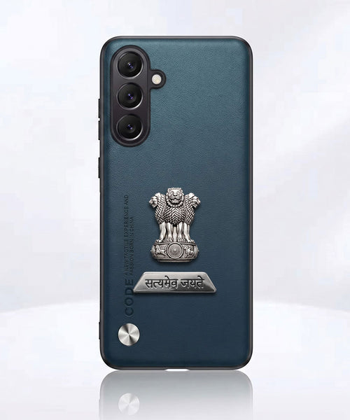 Samsung Galaxy A55 5G Satyamev Jayate 2-in-1 Emblem Vegan Leather Back Case