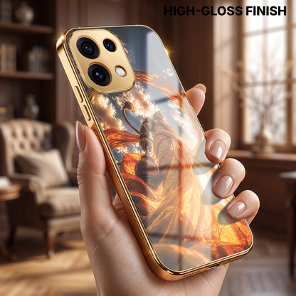 Oppo Reno 16C 5G Divine Hanuman Gold Electroplated Glass Phone Back Case