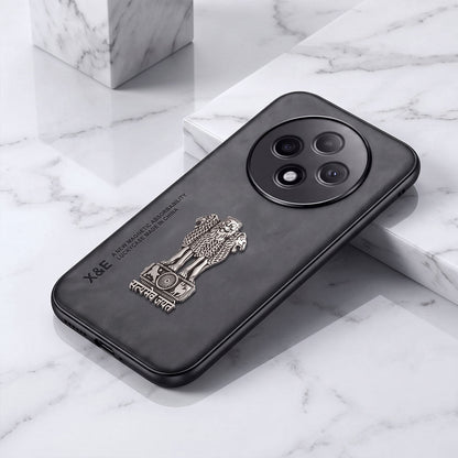 Oppo F27 Pro+ 5G Metal Emblem Satyamev Jayate Comfortable Sheepskin Phone Case
