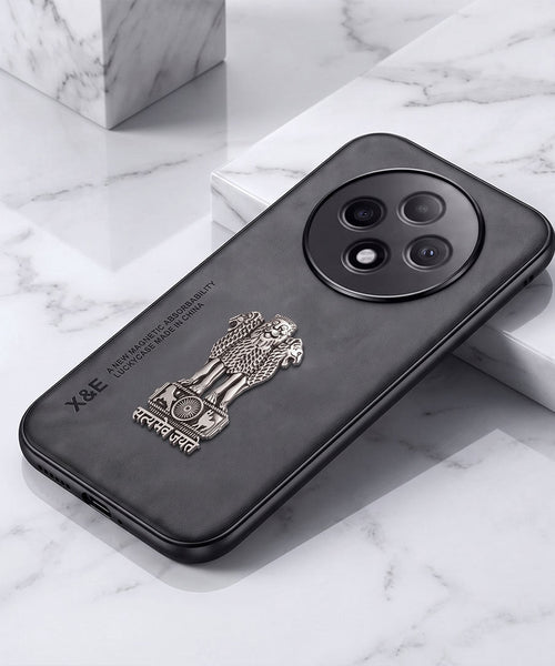 Oppo F27 Pro+ 5G Metal Emblem Satyamev Jayate Comfortable Sheepskin Phone Case