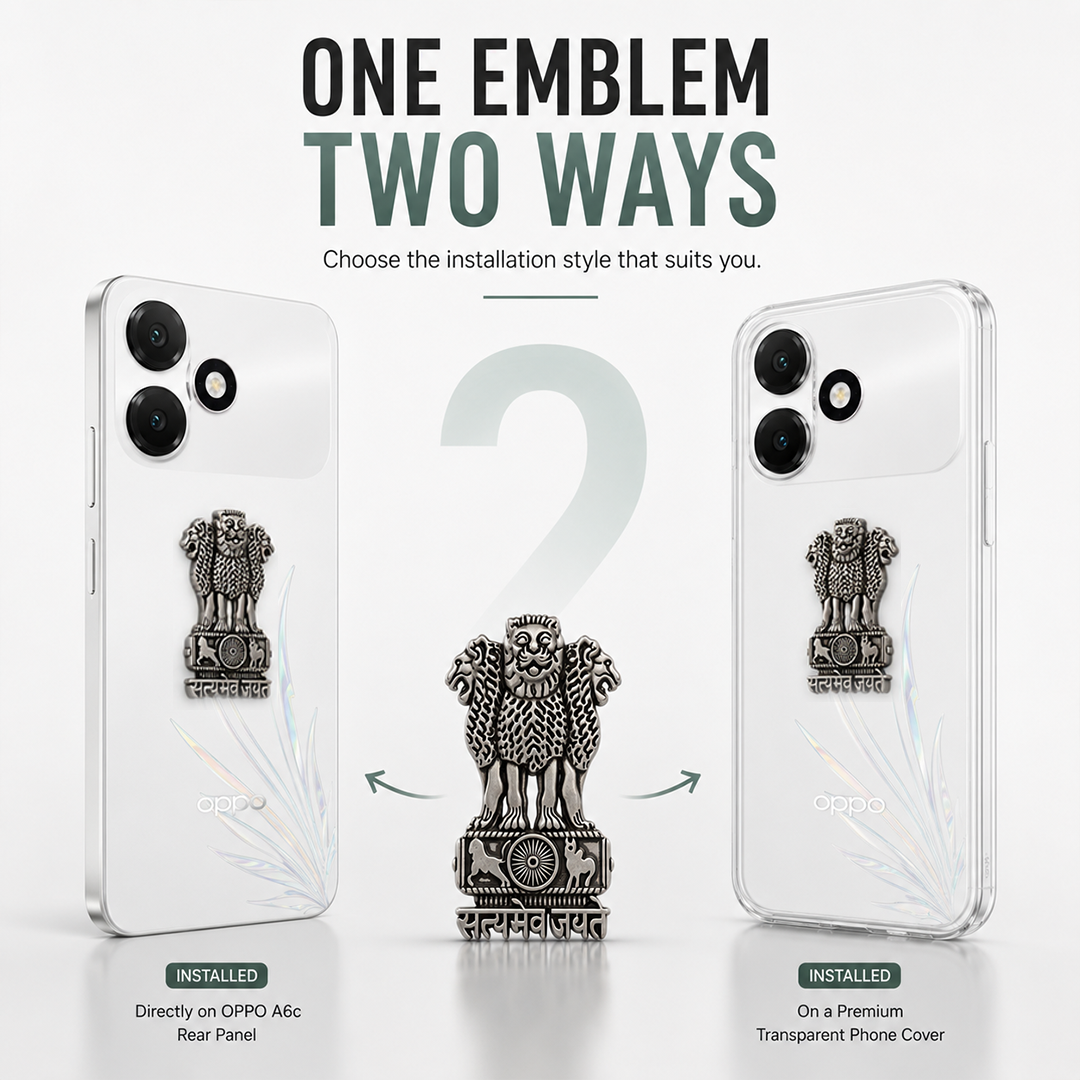 OPPO A6s 5G Compatible Satyamev Jayate 3D Metal Emblem Sticker