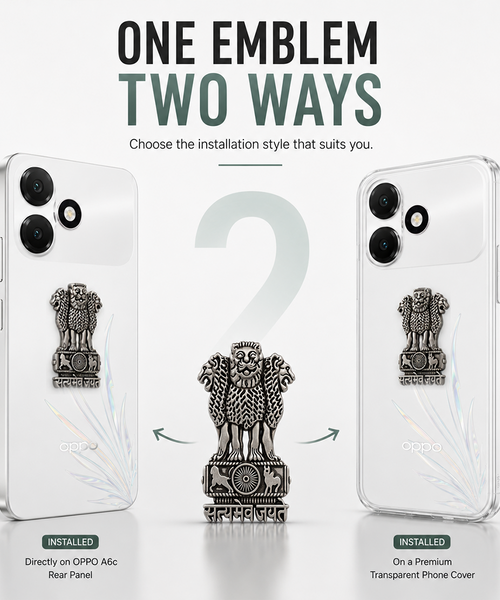 OPPO A6s 5G Compatible Satyamev Jayate 3D Metal Emblem Sticker