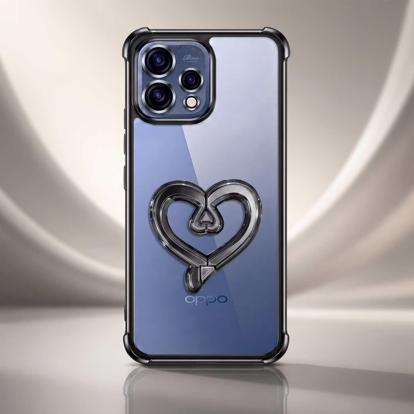 Oppo Reno 15 5G Premium Heart Transparent Shockproof Airbag Phone Case