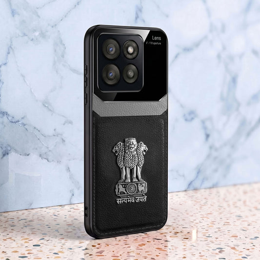 Motorola Edge 60 Fusion 5G Satyamev Jayate 3D Metal Leather Back Case