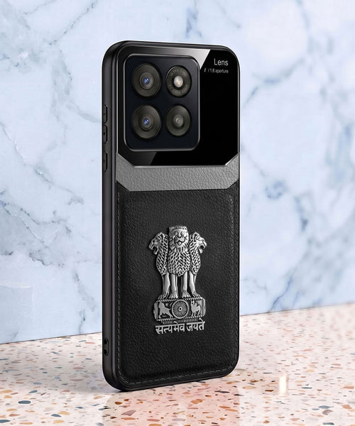 Motorola Edge 60 Fusion 5G Satyamev Jayate 3D Metal Leather Back Case