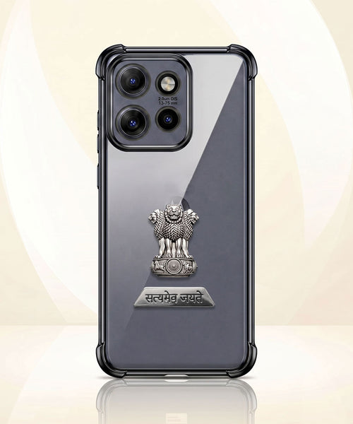 Motorola Edge 50 5G Satyamev Jayate 2-in-1 Emblem Transparent Shockproof Airbag Case