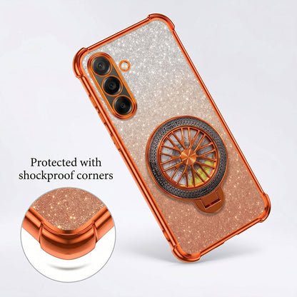 Samsung Galaxy A36 5G Stress Buster Wheel Rotating Shimmer Airbag Cosmic Orange Case
