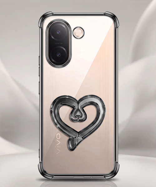Vivo V60e 5G Premium Heart Transparent Shockproof Airbag Phone Case