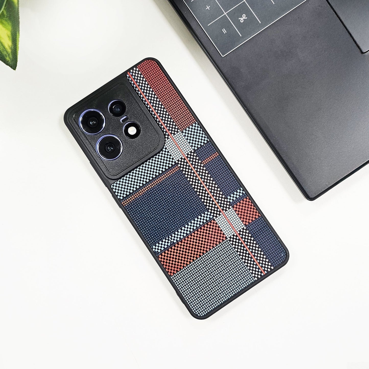 Motorola Edge 50 Pro 5G Luxury Grid Pattern Glass Back Shockproof Case