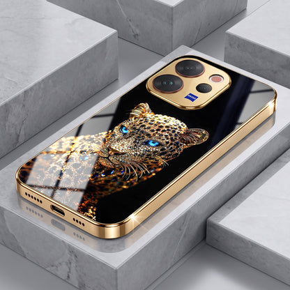 Vivo V70 5G Panther Gold Electroplated Glass Phone Back Case