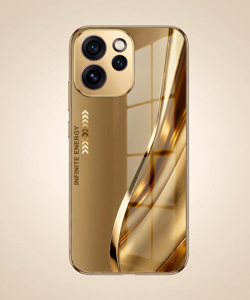 Oppo Reno 15 Pro Mini 5G Luxury Infinity Energy Gold Electroplated Glass Phone Case