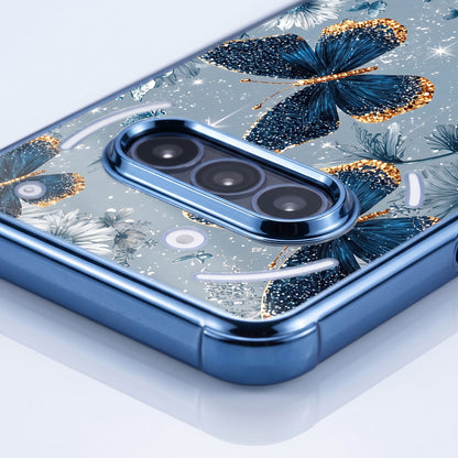 Nothing Phone 3a 5G Blue Butterfly Floral Airbags Printed Back Case