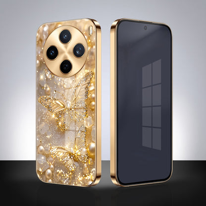 Vivo X200T 5G Golden Butterfly Gold Electroplated Glass Phone Back Case