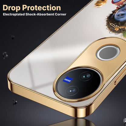 Vivo V50 5G Bal Krishna Blessings Gold Electroplated Glass Phone Back Case