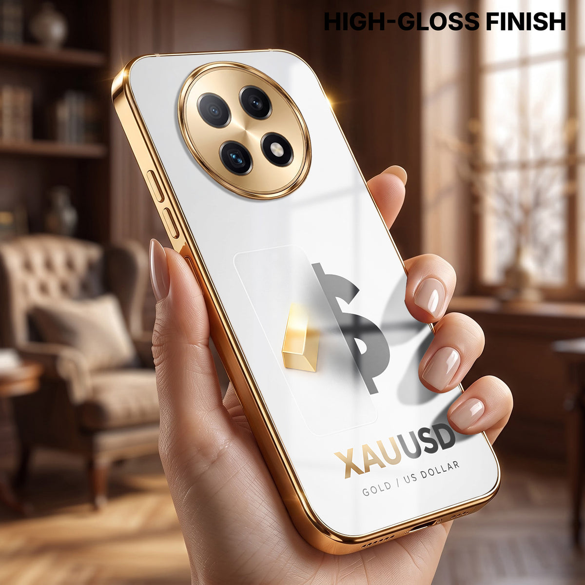 Oppo F29 Pro 5G Luxury XAU/USD Gold Electroplated Glass Phone Back Case