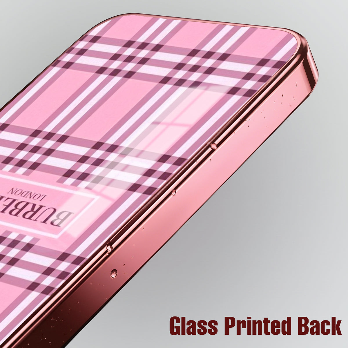 Samsung Galaxy A36 5G Burberry Classic Pink Electroplated Glass Phone Back Case