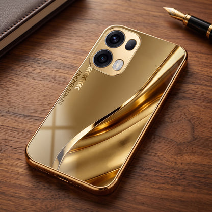 Oppo Reno 13 Pro 5G Luxury Infinity Energy Gold Electroplated Glass Phone Case