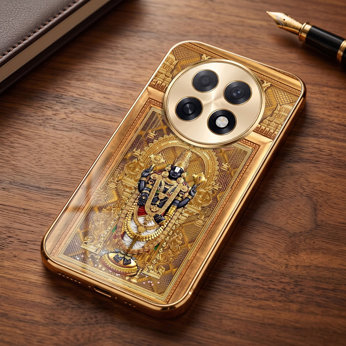 Oppo F31 Pro+ 5G Premium Heritage Gold Electroplated Glass Phone Back Case