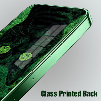 Vivo V70 5G Fantasy Cat Green Electroplated Glass Back Case