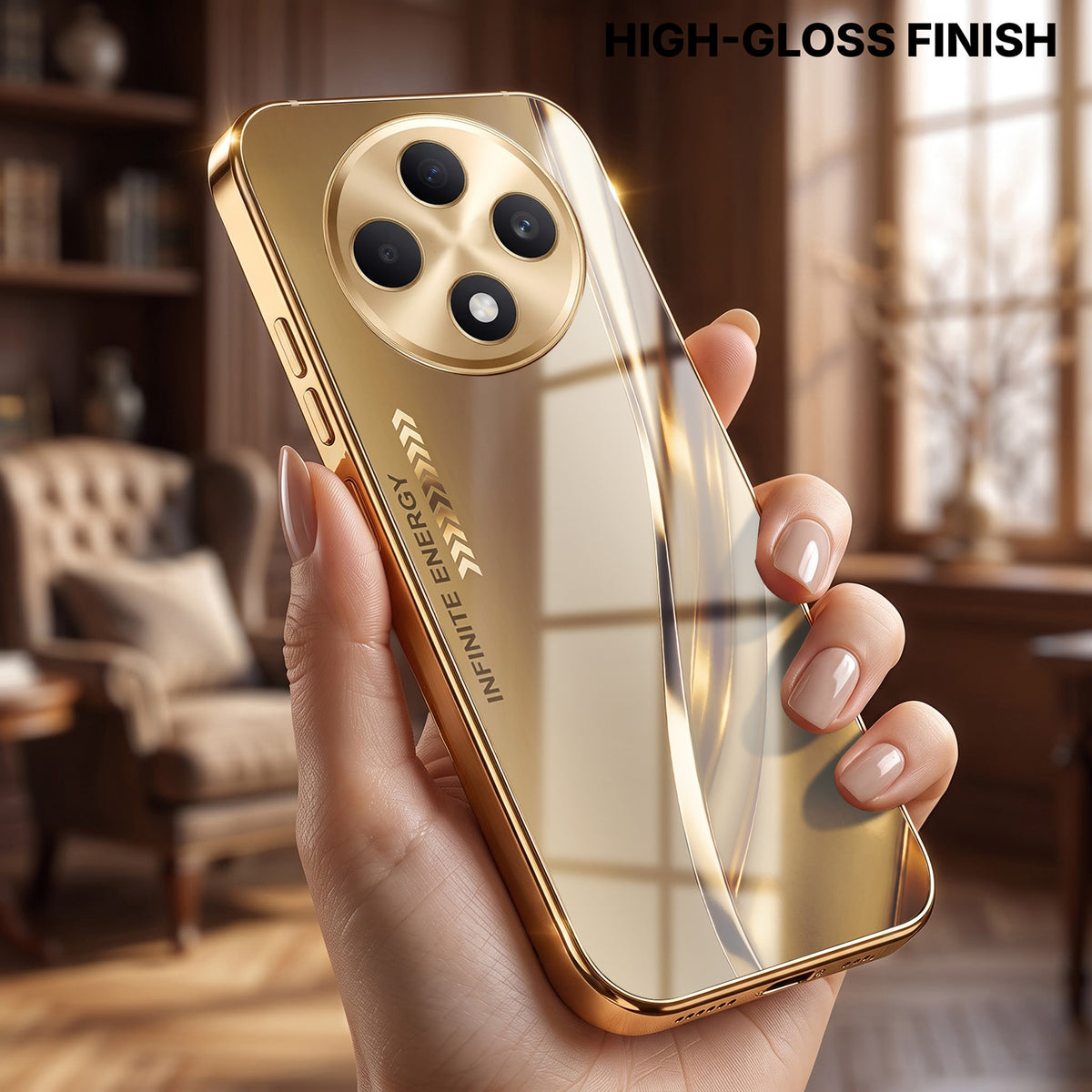 Oppo F27 5G Luxury Infinity Energy Gold Electroplated Glass Phone Case