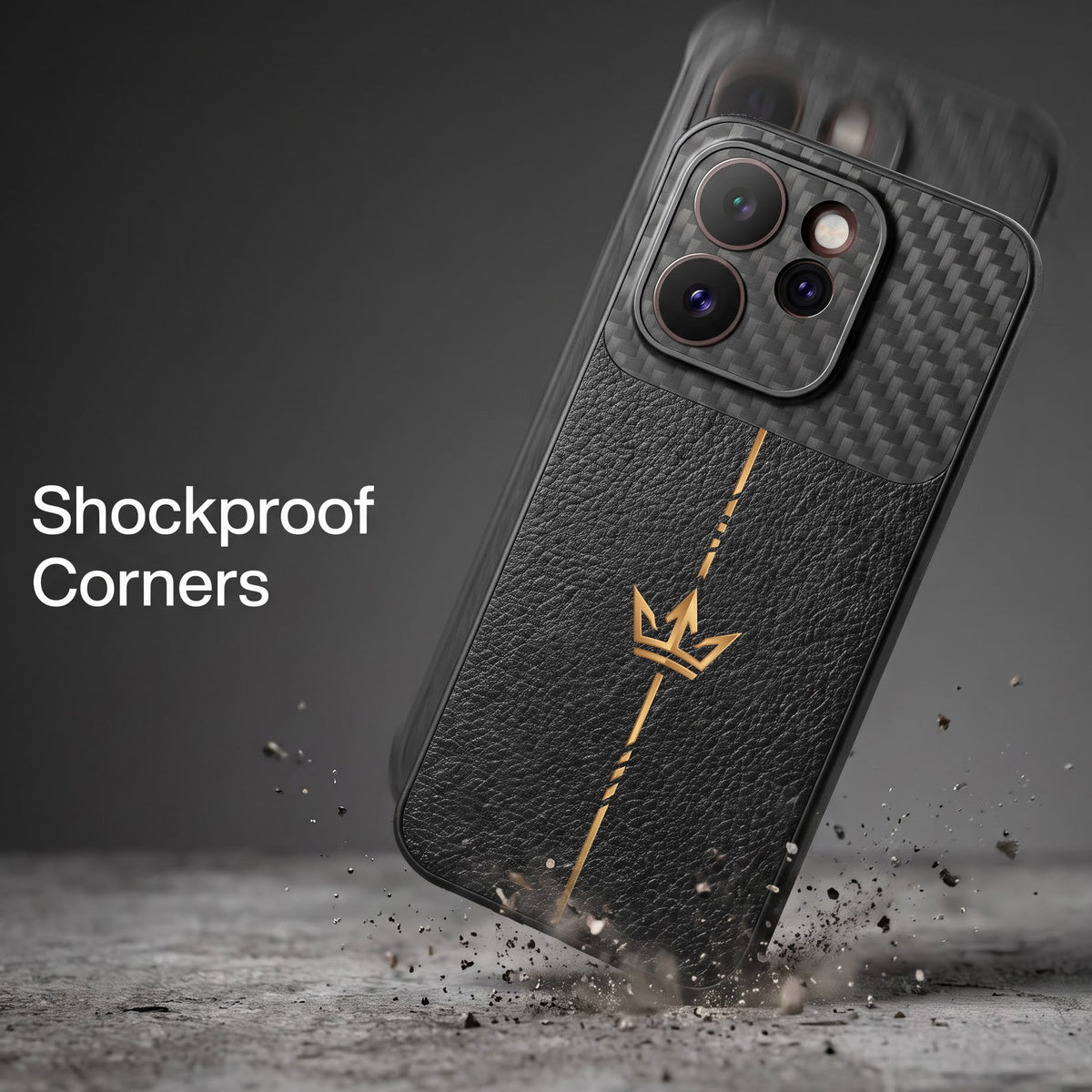 Oppo Reno 15 Pro Mini 5G Royal Stripe Carbon Fiber Leather Hybrid Back Case