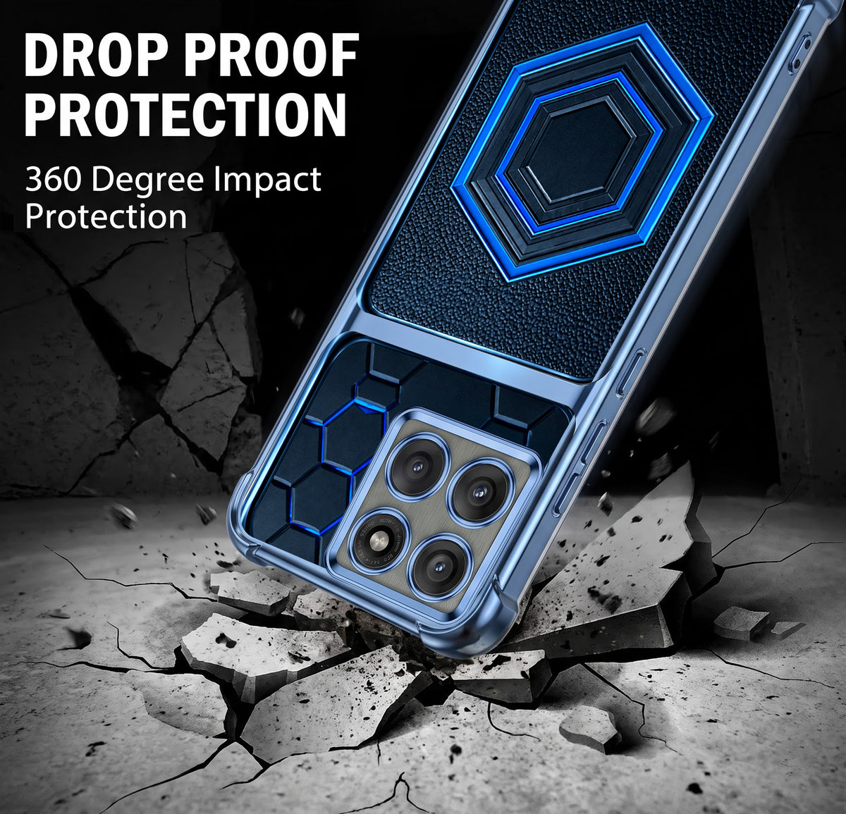 Motorola Edge 60 Pro 5G Cyber Hexagon Dual-Tone Transparent Airbags Case