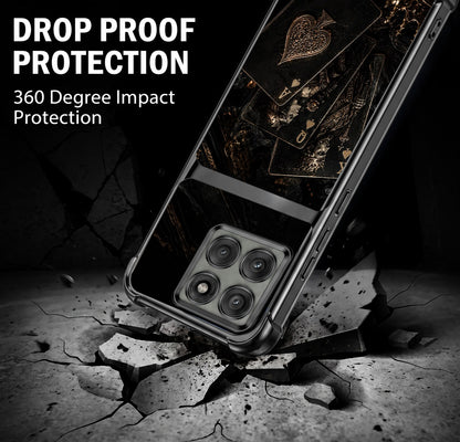 Motorola Edge 60 Pro 5G Gold Poker Cards Dual-Tone Transparent Airbags Case