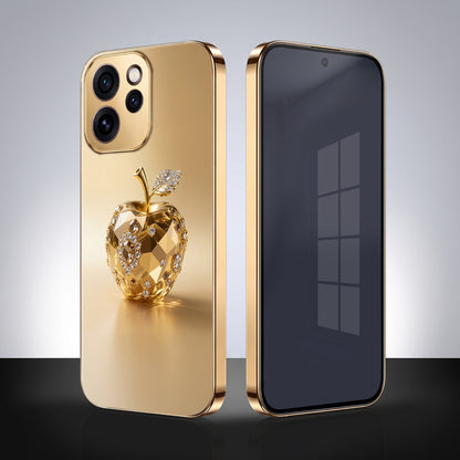 Oppo Reno 15 Pro Mini 5G Golden Apple Gold Electroplated Glass Phone Back Case
