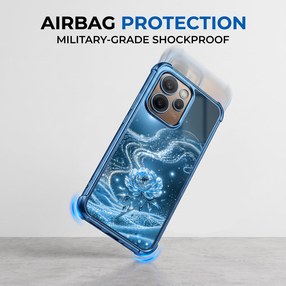 Oppo Reno 15 Pro Mini 5G Blue Rose Airbags Printed Back Case