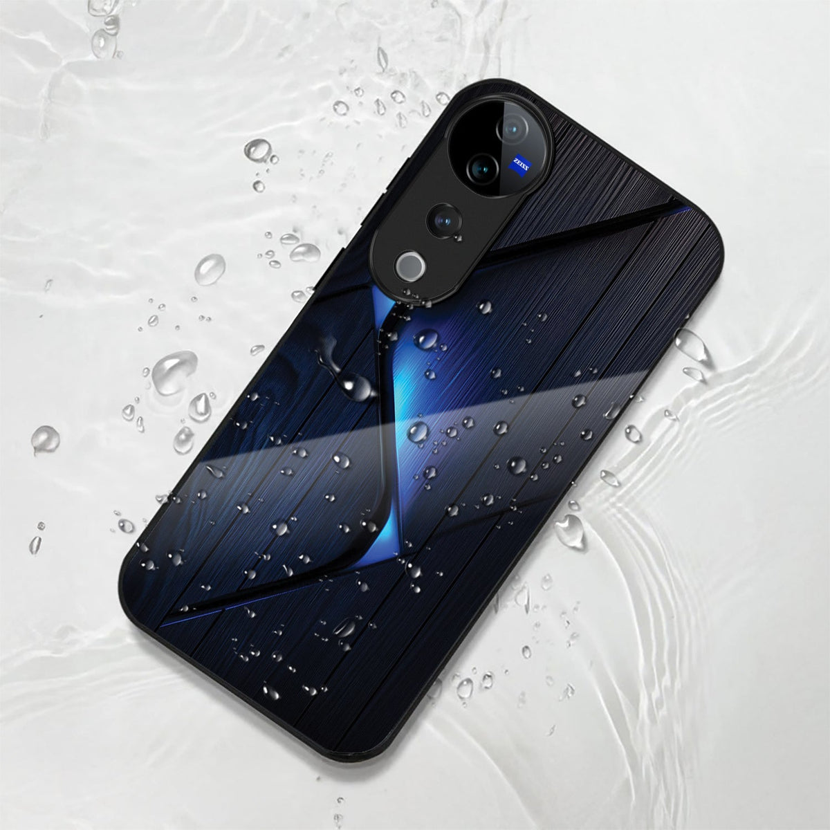 Vivo V40 Pro 5G Premium Acrylic Shockproof Glass Back Case (Blue Gradient)