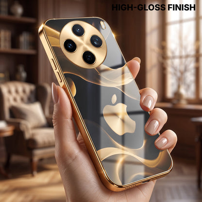 Vivo X200T 5G Luxury Wave Gold Electroplated Glass Phone Back Case