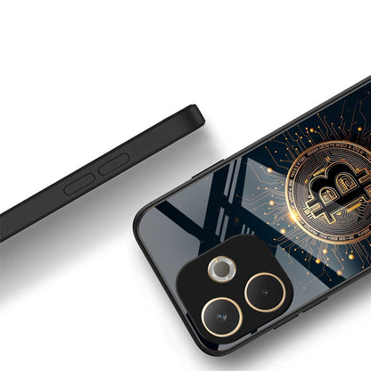 Oppo A5 Pro 5G Premium Acrylic Shockproof Glass Back Case (Bitcoin Armor)