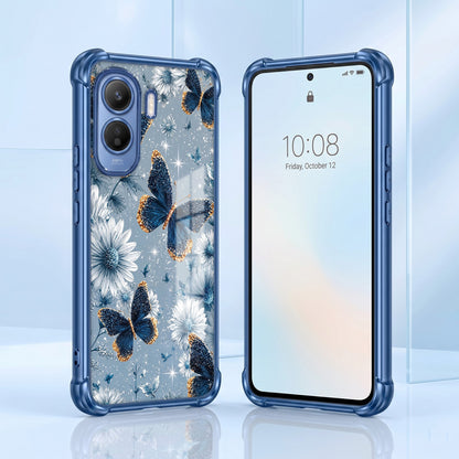 Vivo T5 Pro 5G Blue Butterfly Floral Airbags Printed Back Case