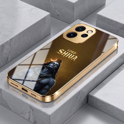 Oppo Reno 15 Pro Mini 5G Lord Shiva Gold Electroplated Glass Phone Back Case