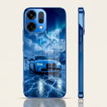 Oppo Reno 14 5G Ice Dragon GT Blue Electroplated Glass Phone Back Case