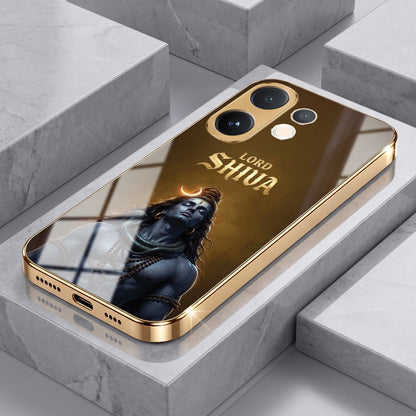Vivo V60 5G Lord Shiva Gold Electroplated Glass Phone Back Case