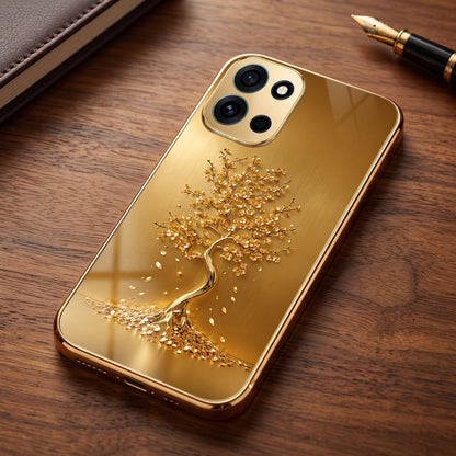 OnePlus Nord 6 5G Golden Tree Gold Electroplated Glass Phone Back Case