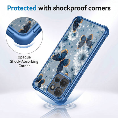 Motorola Edge 50 Neo 5G Blue Butterfly Floral Airbags Printed Back Case