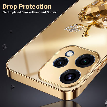 Oppo Reno 15 5G Golden Apple Gold Electroplated Glass Phone Back Case