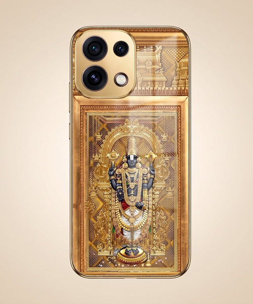 Oppo Reno 16C 5G Premium Heritage Gold Electroplated Glass Phone Back Case