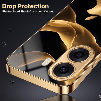 Oppo K14x 5G Luxury Wave Gold Electroplated Glass Phone Back Case