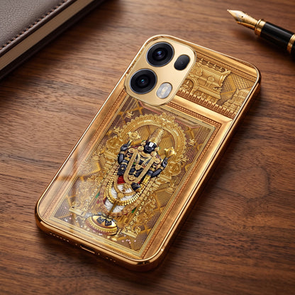 Oppo Reno 13 Pro 5G Premium Heritage Gold Electroplated Glass Phone Back Case
