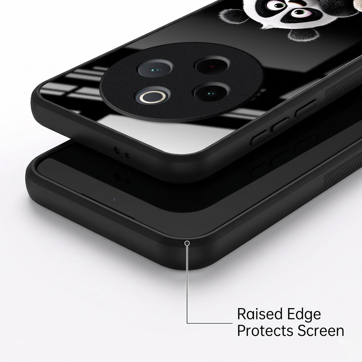 Vivo T4 5G Cute Panda Acrylic Glass Back Case