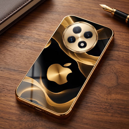 Oppo F29 Pro 5G Luxury Wave Gold Electroplated Glass Phone Back Case